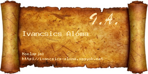 Ivancsics Alóma névjegykártya